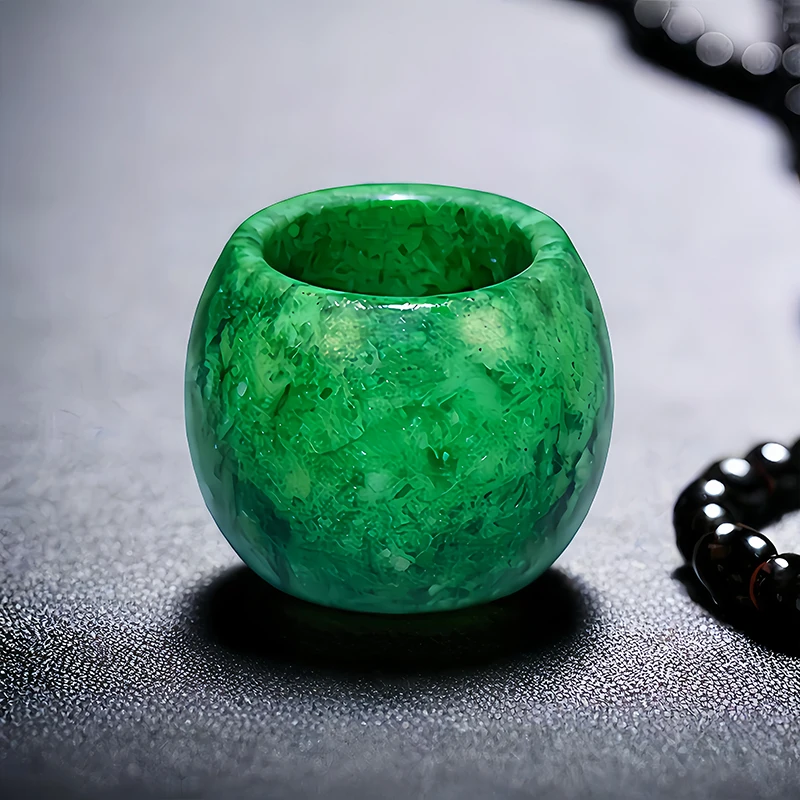 Vintage Fashion Rings - 女性のためのグリーンの本物の翡翠リング,豪華なファッション,石,ヴィンテージの装飾的なジュエリーアクセサリー,22mm