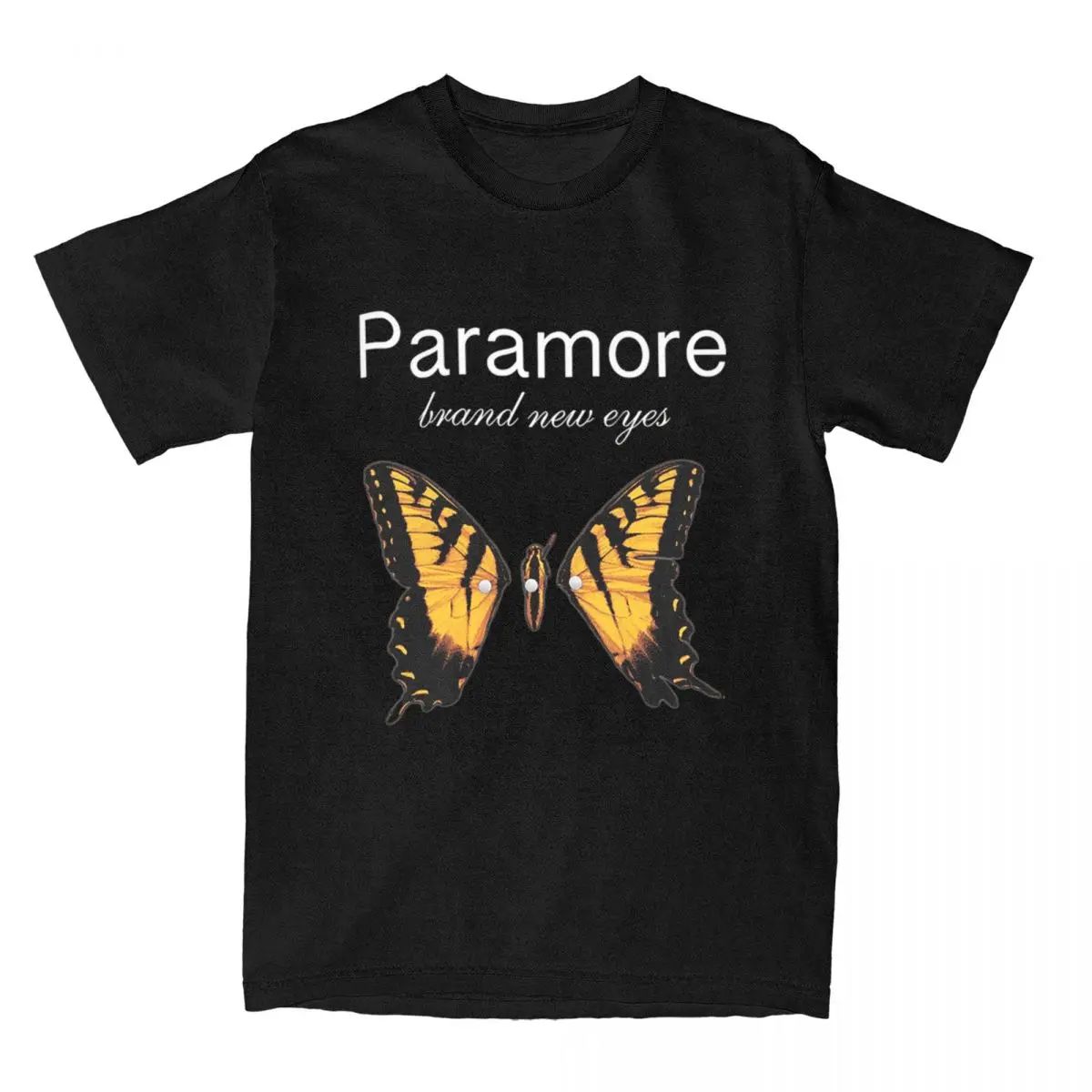 Vintage Fashion Outfits Men - Y2K ファッションカジュアル Tシャツパラモア蝶ロゴシャツ衣装ヴィンテージコットン Tシャツ Tシャツ服プリントコットントップユニセックス