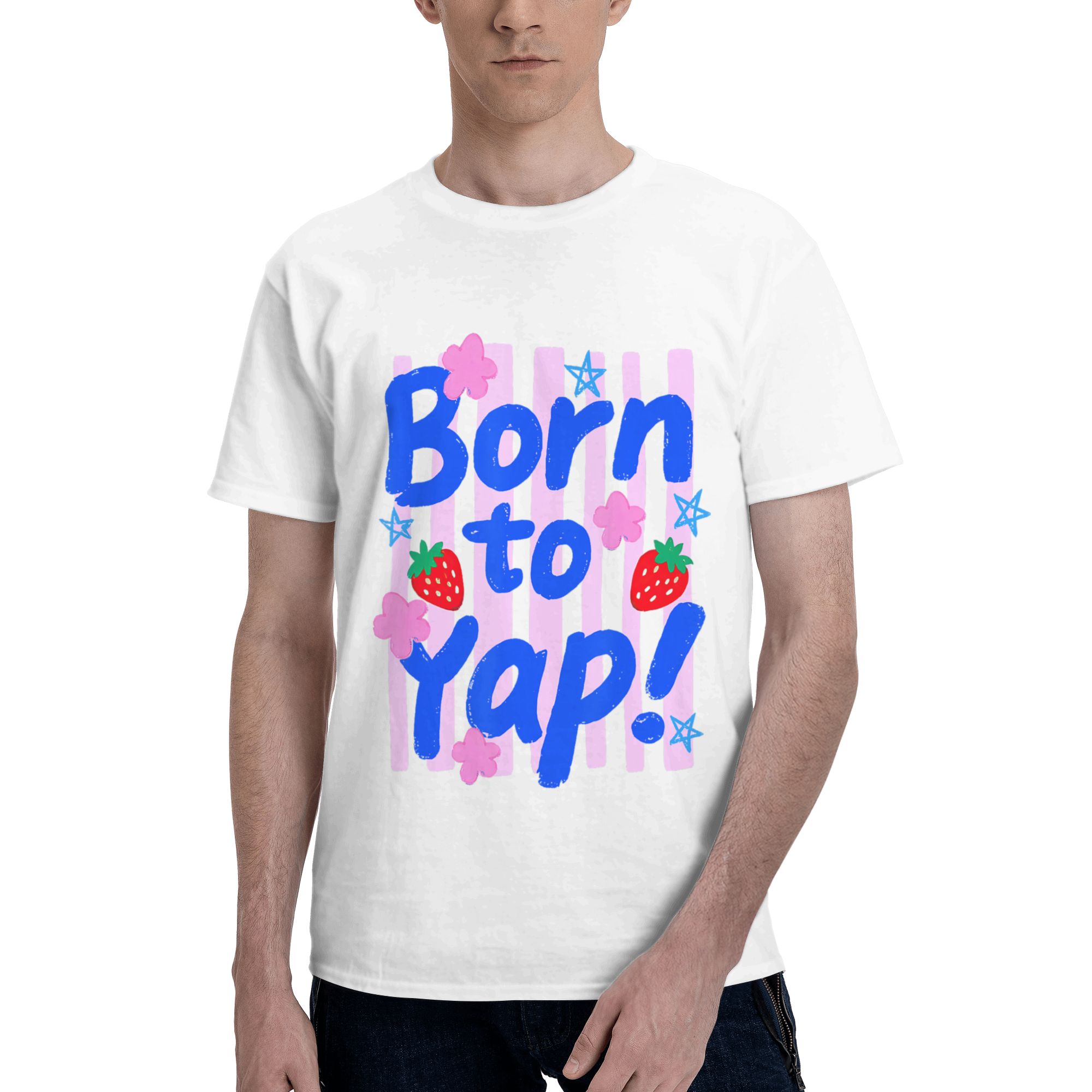 Vintage Fashion Gen Z - プレッピー Born to Yap ストライプス ファニー