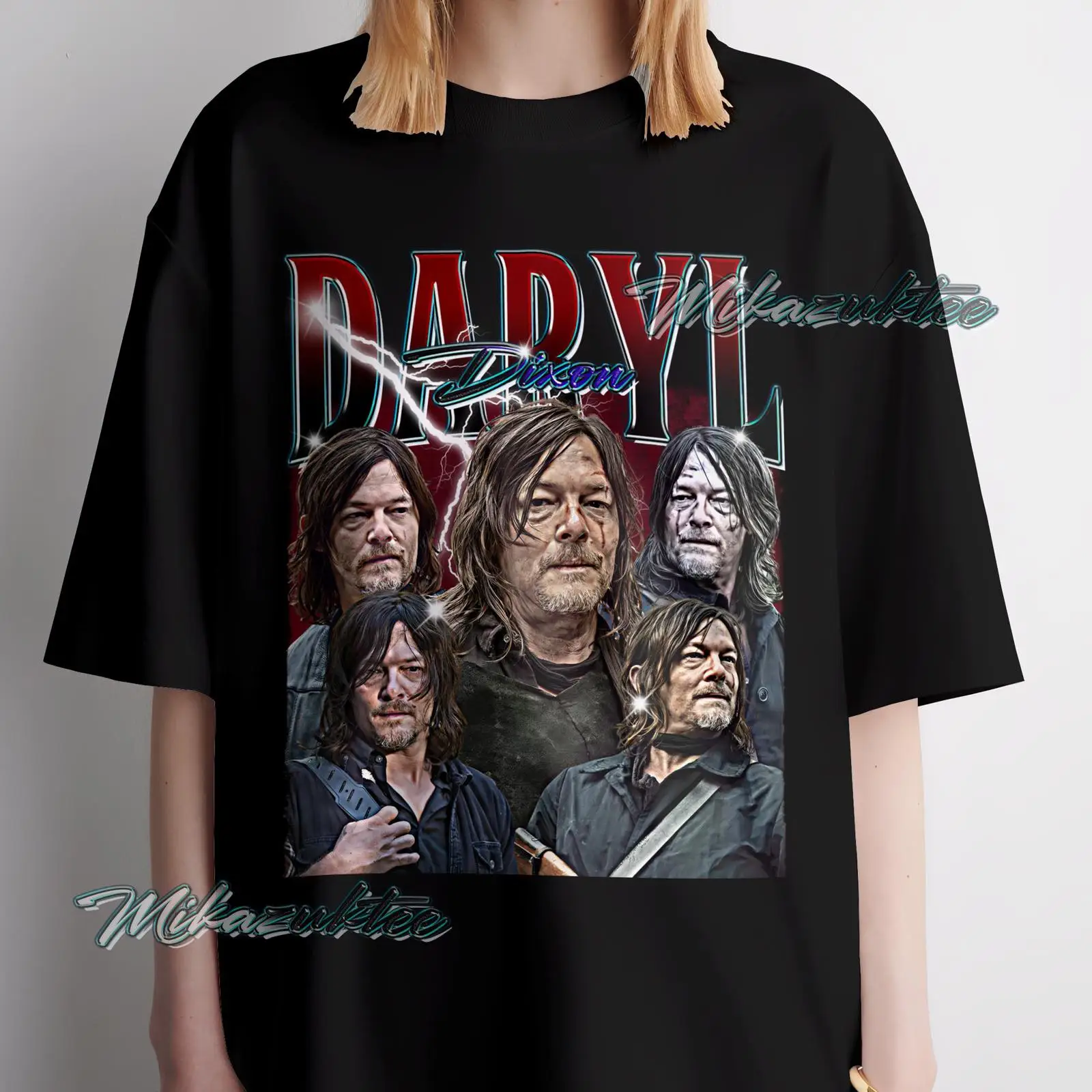Vintage Fashion Collage - ダリル・ディクソン ウォーキング・デッド ヴィンテージ コラージュ Tシャツ ヴィンテージ