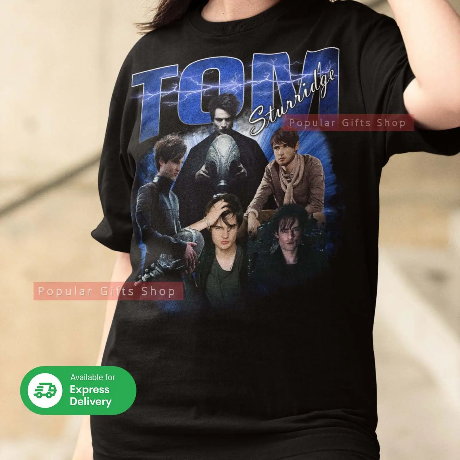 Vintage Fashion Collage - トム・スターリッジ ヴィンテージ Tシャツ 俳優コラージュ 彼への贈り物 エクスプレス配送