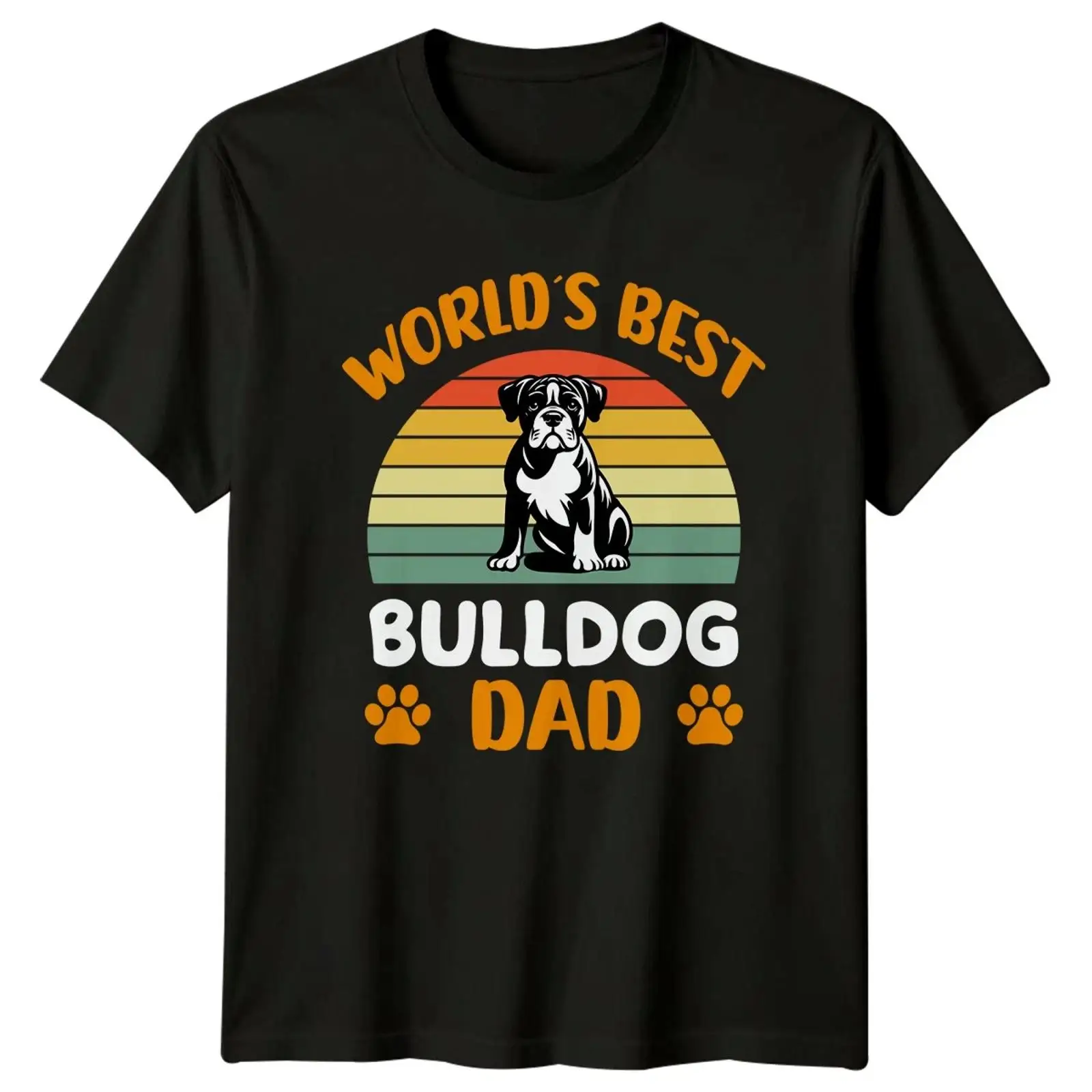 Vintage Fashion Herren - Weltbester Bulldoggenpapa メンズ Tシャツ 犬の飼い主 父の日ギフト