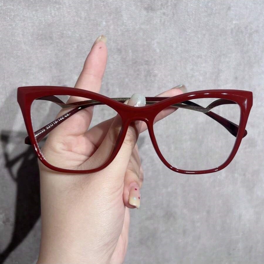 Vintage Fashion Look - 1 個の女性用ファッショナブルなプレーンメガネ新しいヴィンテージメタルキャットアイスタイル多用途シンプルアーティスティックノーメイクアップルックスリミングデイリーウィ