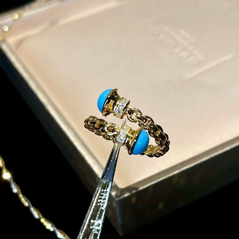 Vintage Fashion Old Money - オールドマネースタイルゴールド合成ターコイズダイヤモンドリングニッチパールスタックバンド女性のための高級ヴィンテージ 1920 年代ギャツビーファインジュエリー