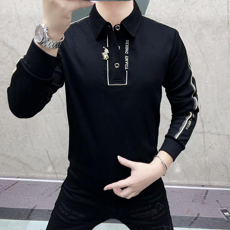 ラインストーン長袖スウェットシャツ男性ヴィンテージ Tシャツ - Vintage Fashion Outfits Men のレビューと価格