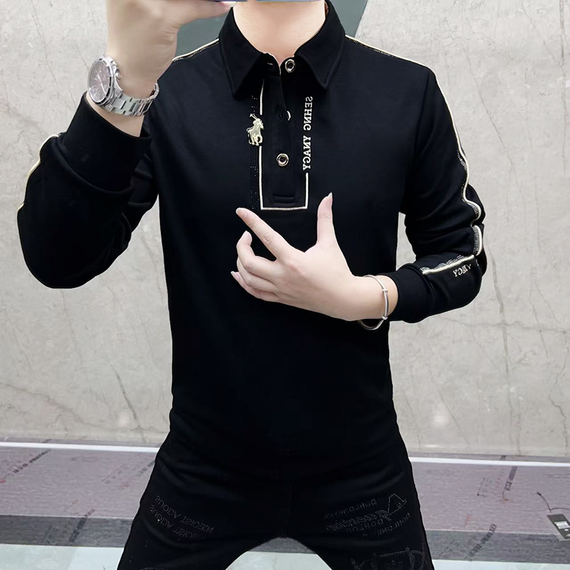 ラインストーン長袖スウェットシャツ男性ヴィンテージ Tシャツ - Vintage Fashion Outfits Men のレビューと価格