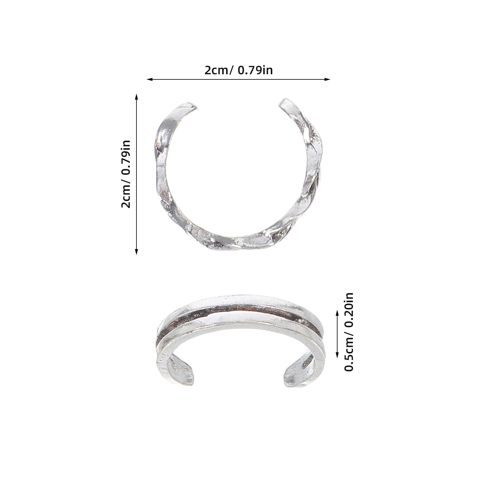 12 個調節可能なヴィンテージファッションつま先リングセット - Vintage Fashion Rings のレビューと価格