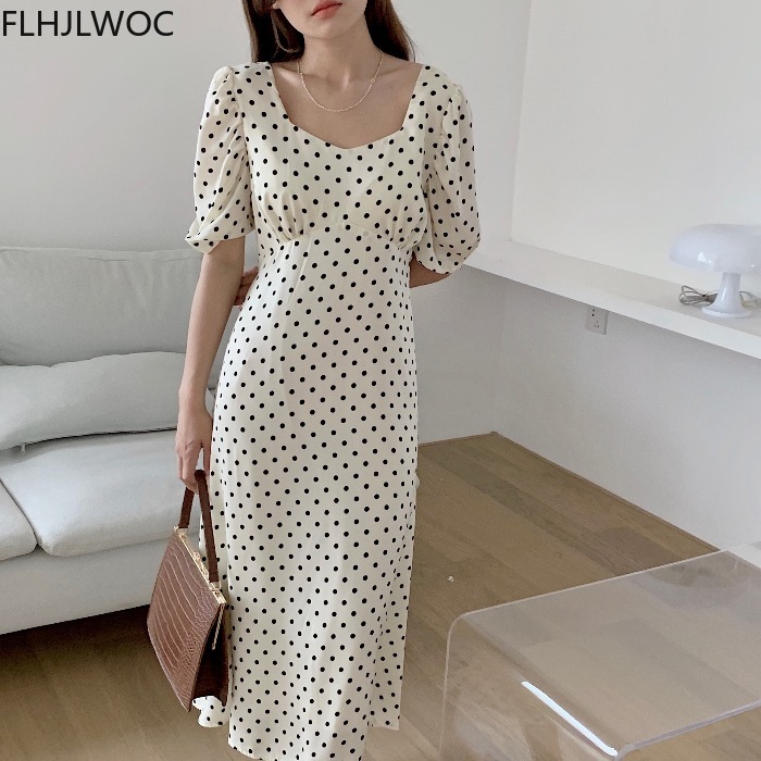 2021夏気質の女性女性のファッションポルカドット韓国シック - Vintage Fashion Korea のレビューと価格