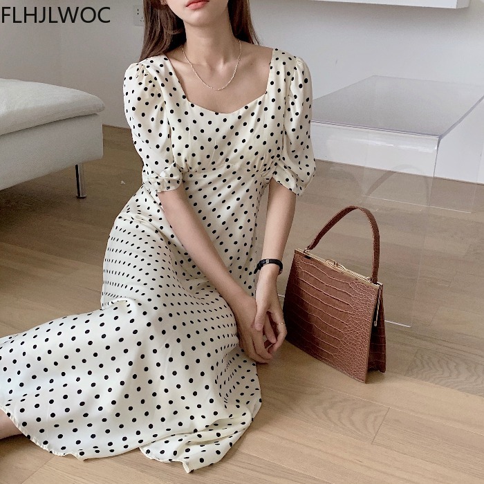 2021夏気質の女性女性のファッションポルカドット韓国シック - Vintage Fashion Korea のレビューと価格