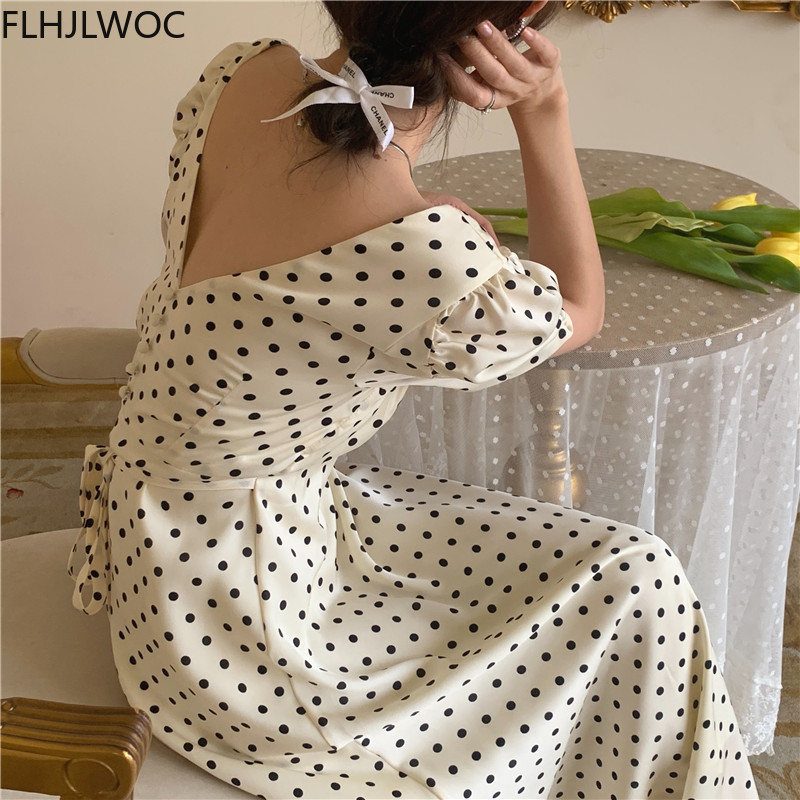 2021夏気質の女性女性のファッションポルカドット韓国シック - Vintage Fashion Korea のレビューと価格