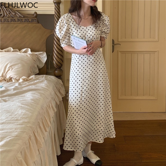2021夏気質の女性女性のファッションポルカドット韓国シック - Vintage Fashion Korea のレビューと価格