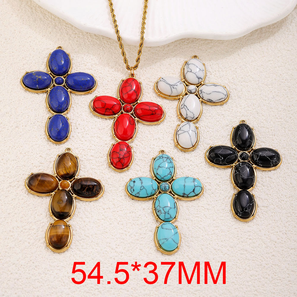 ステンレス製チャーム ヴィンテージ風大型クロスペンダントチャ - Vintage Fashion Finds のレビューと価格
