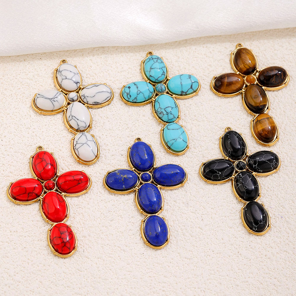 ステンレス製チャーム ヴィンテージ風大型クロスペンダントチャ - Vintage Fashion Finds のレビューと価格