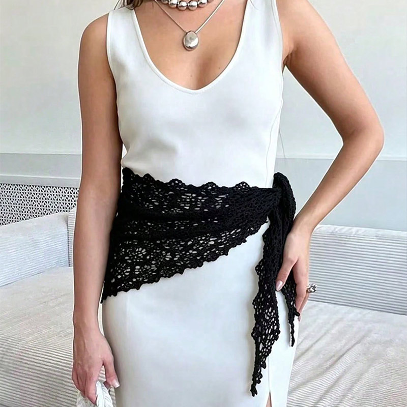 かぎ針編みレース三角スカーフ ヴィンテージ風透かし編みニット - Vintage Fashion Look のレビューと価格