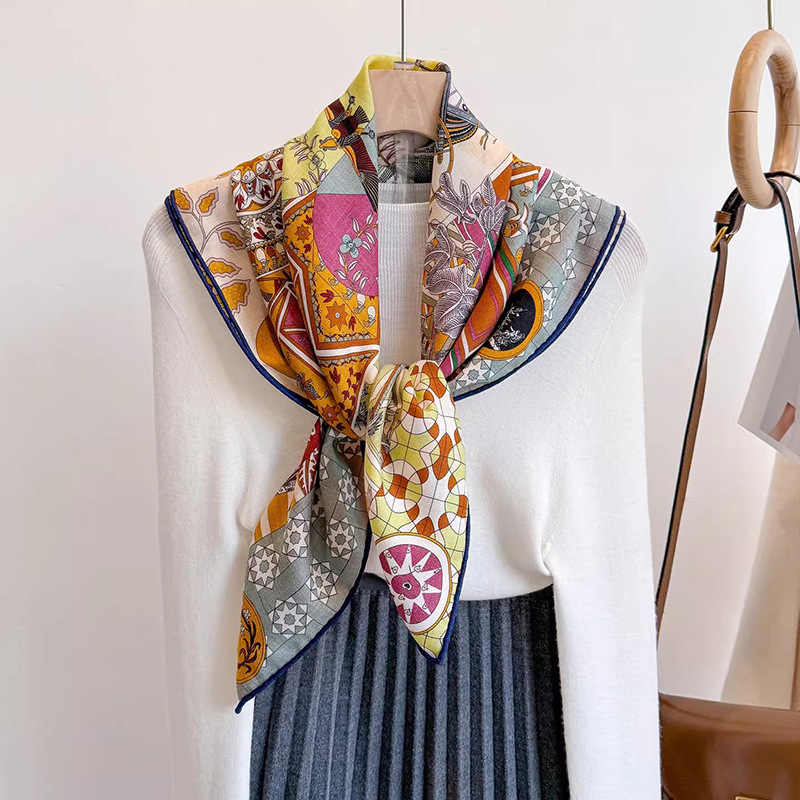 30% マルベリーシルク 70% ウールスカーフ 90x90 - Vintage Fashion Collage のレビューと価格
