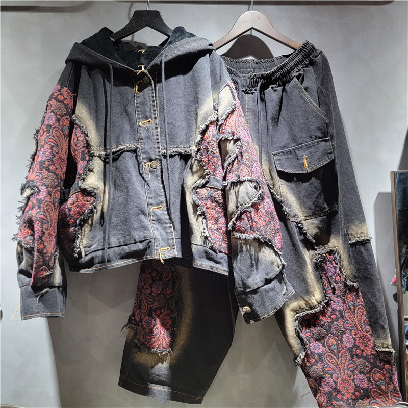 WTHT ファッション レディース ウォッシュ パッチワーク - Patchwork Jean Jacket のレビューと価格