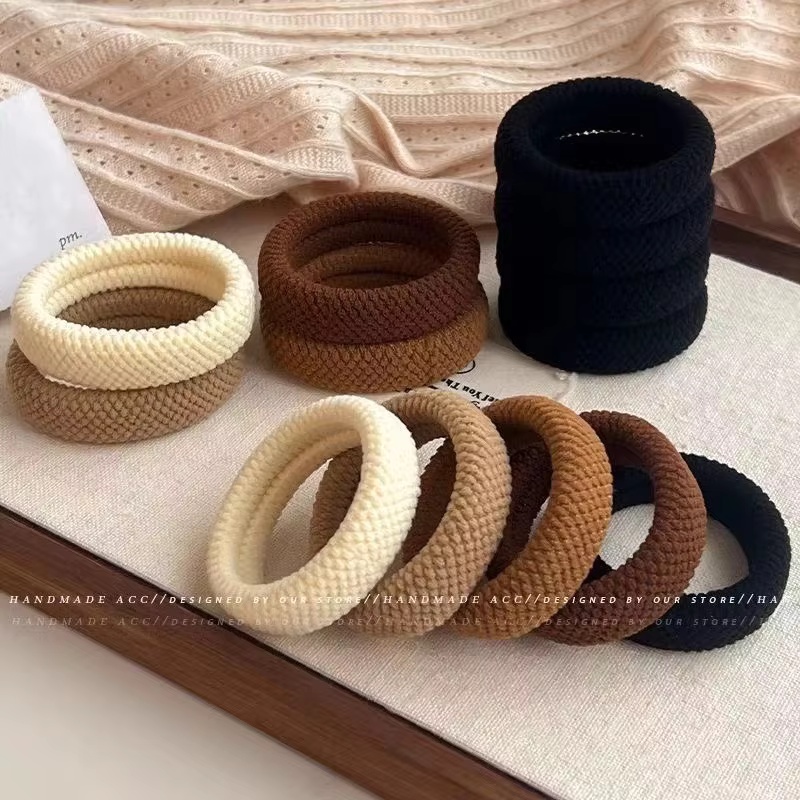 5/10 個の厚みのあるヘアネクタイ女性用高弾性カラフルなヘ - Vintage Fashion Rings のレビューと価格