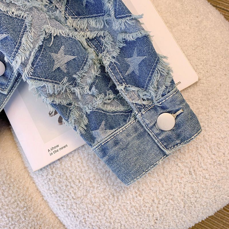 レディースデニムコート ラウンドネックジャケット Y2K ス - Patchwork Jean Jacket のレビューと価格