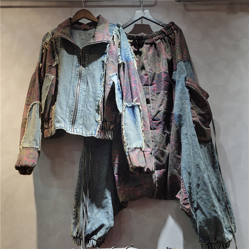 WTHT ヴィンテージ風トレンド レディース パッチワークプ - Patchwork Jean Jacket のレビューと価格