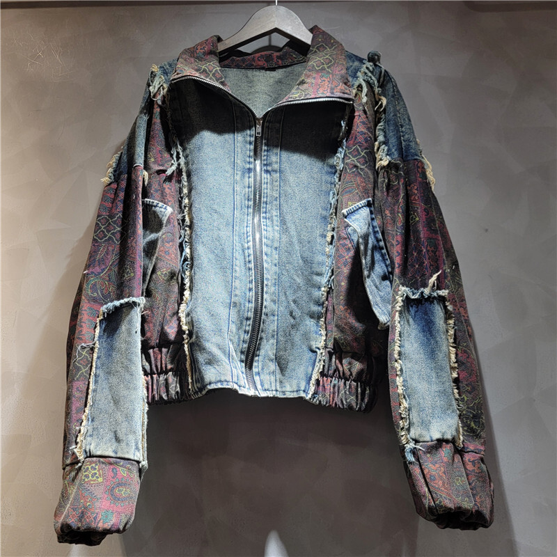 WTHT ヴィンテージ風トレンド レディース パッチワークプ - Patchwork Jean Jacket のレビューと価格