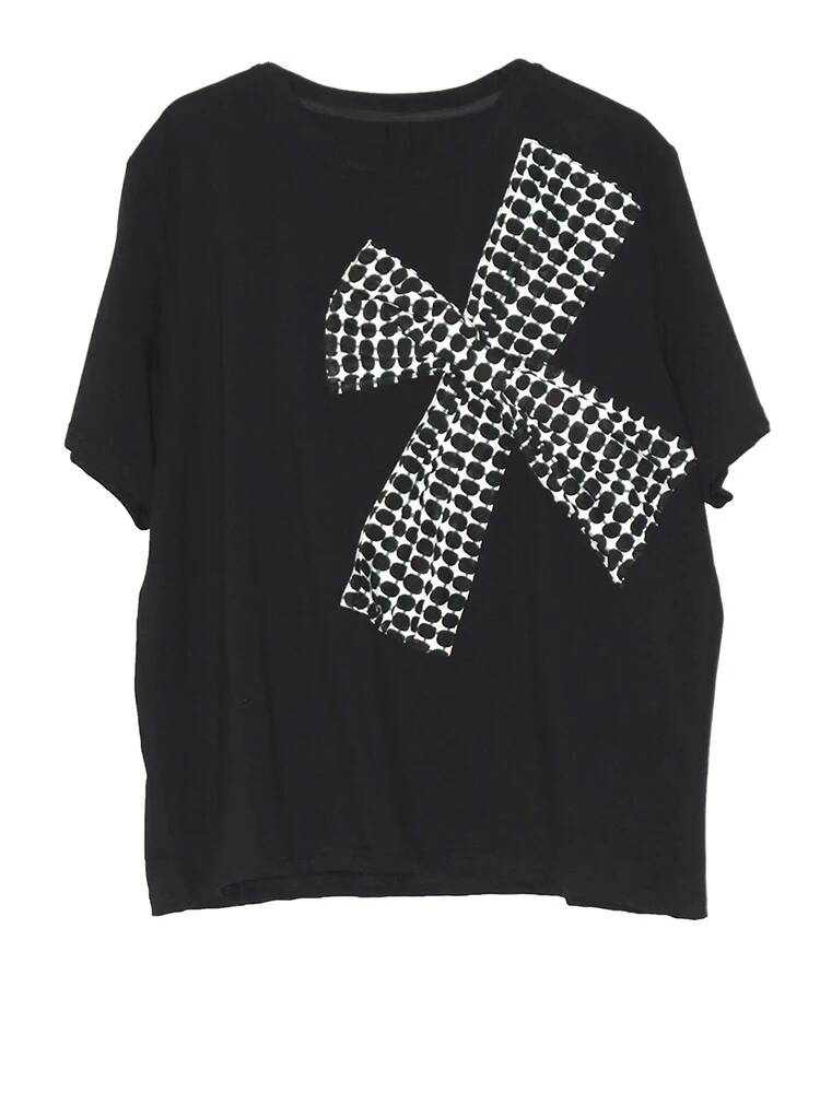 ドット女性白プリント 3d リボンビッグサイズ Tシャツ新し - Vintage Fashion Build のレビューと価格