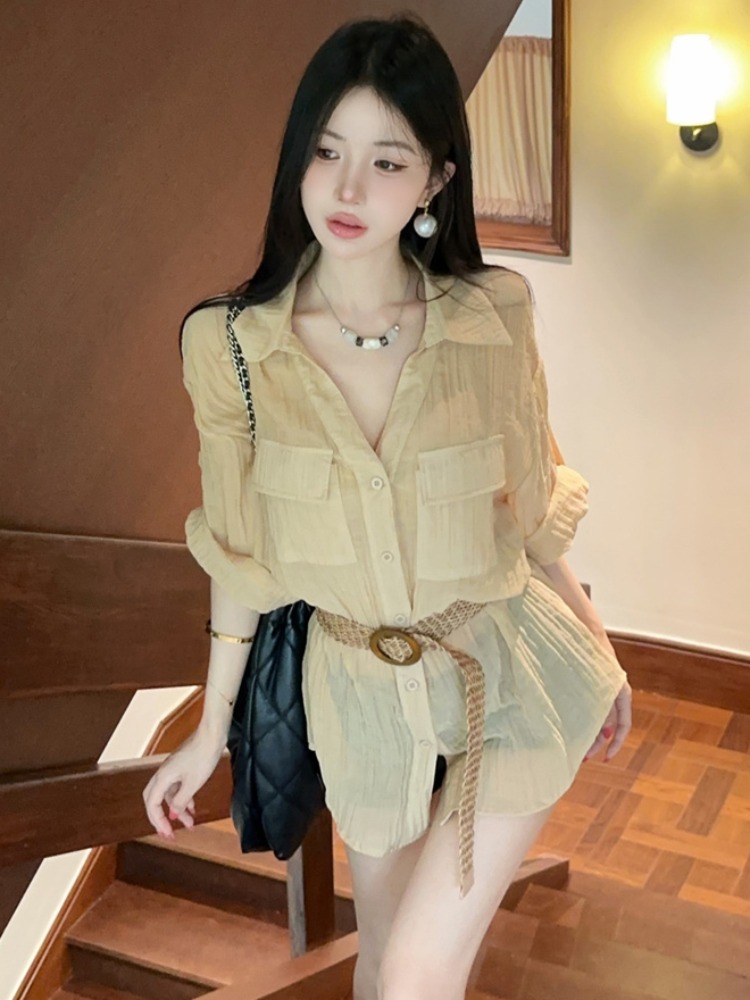 夏の新作ヴィンテージルーズウエストシャツ レディースファッシ - Vintage Fashion Old Money のレビューと価格