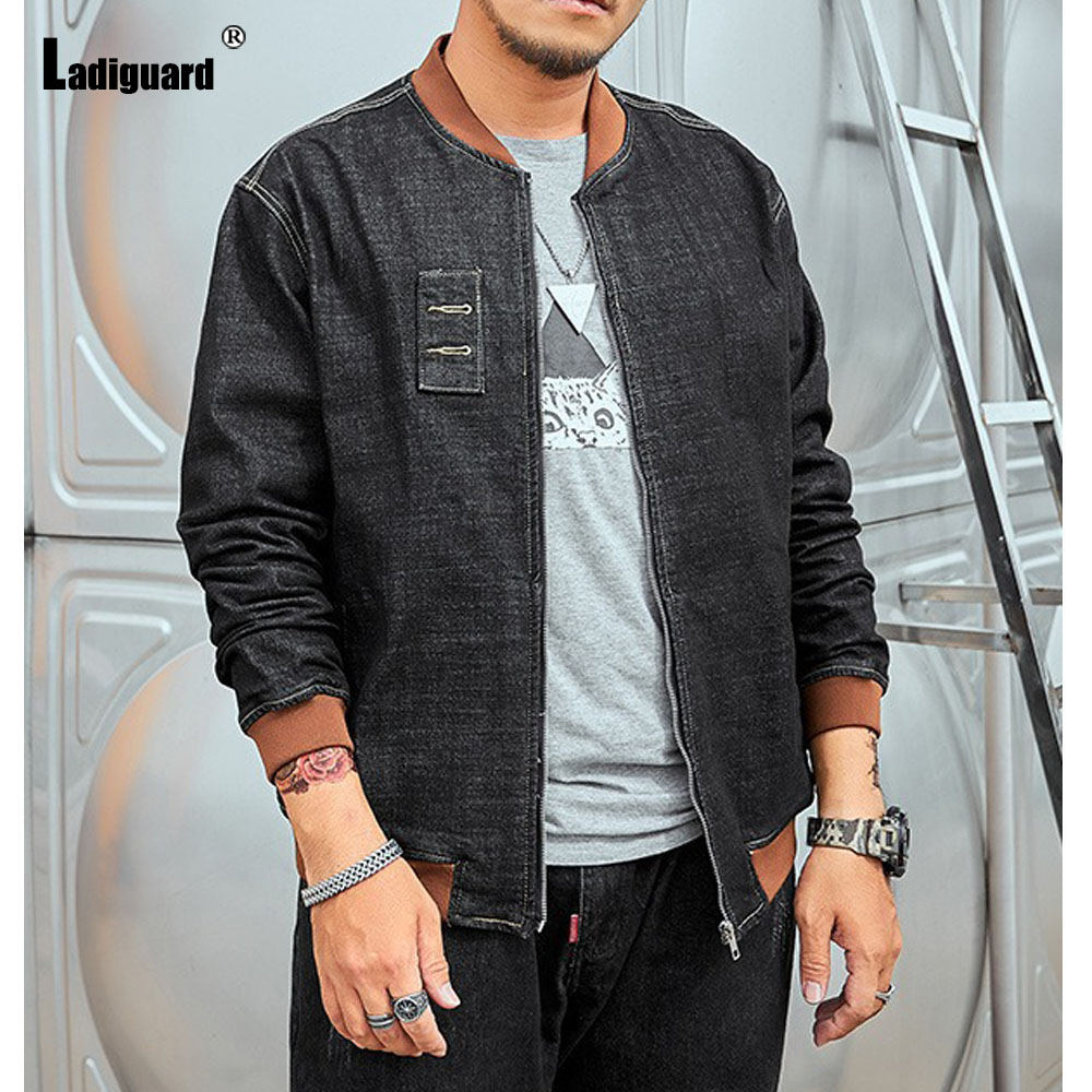 クラシックなメンズジャケット,レトロスタイル,ジーンズ,ラー - Patchwork Jean Jacket のレビューと価格