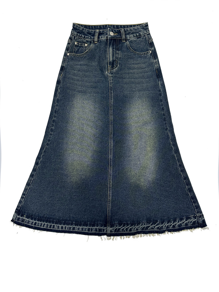 ハイウエストヴィンテージ A ラインジーンズスカート女性秋冬 - Denim Skirt Midi Vintage のレビューと価格