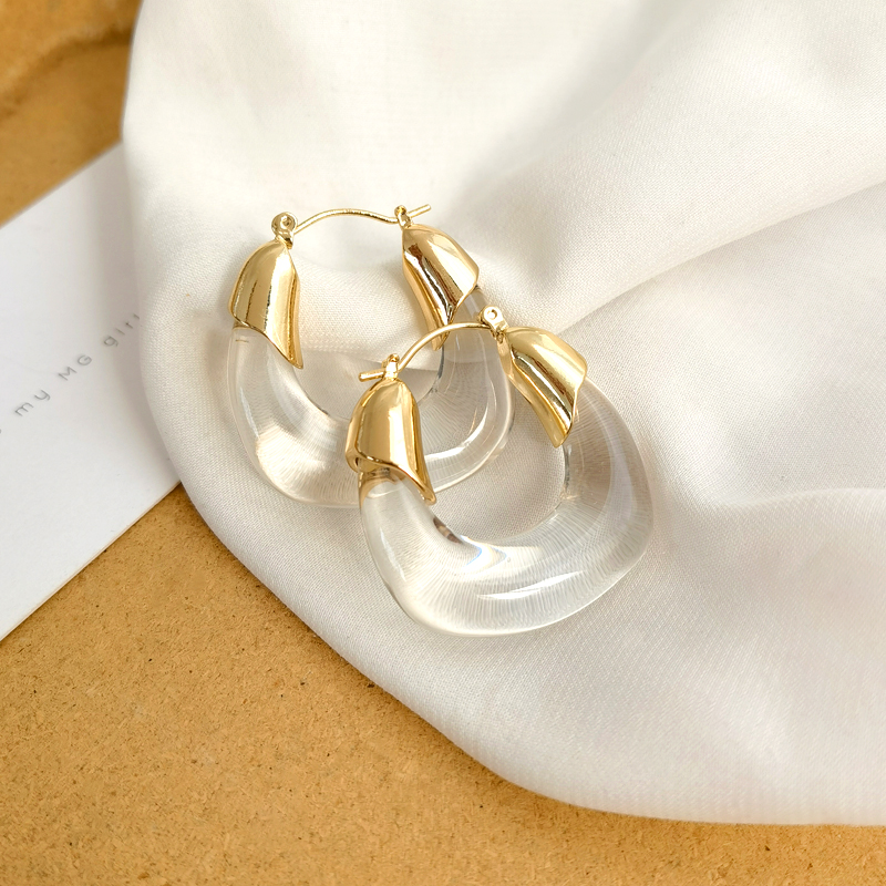 Kshmir-女性のための韓国の形をしたイヤリング,厚くて透 - Vintage Fashion Korea のレビューと価格