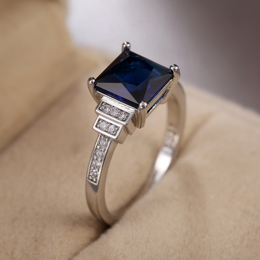 女性のための4つのスクエアカットリング,ピアス,ヴィンテージ - Vintage Fashion Rings のレビューと価格