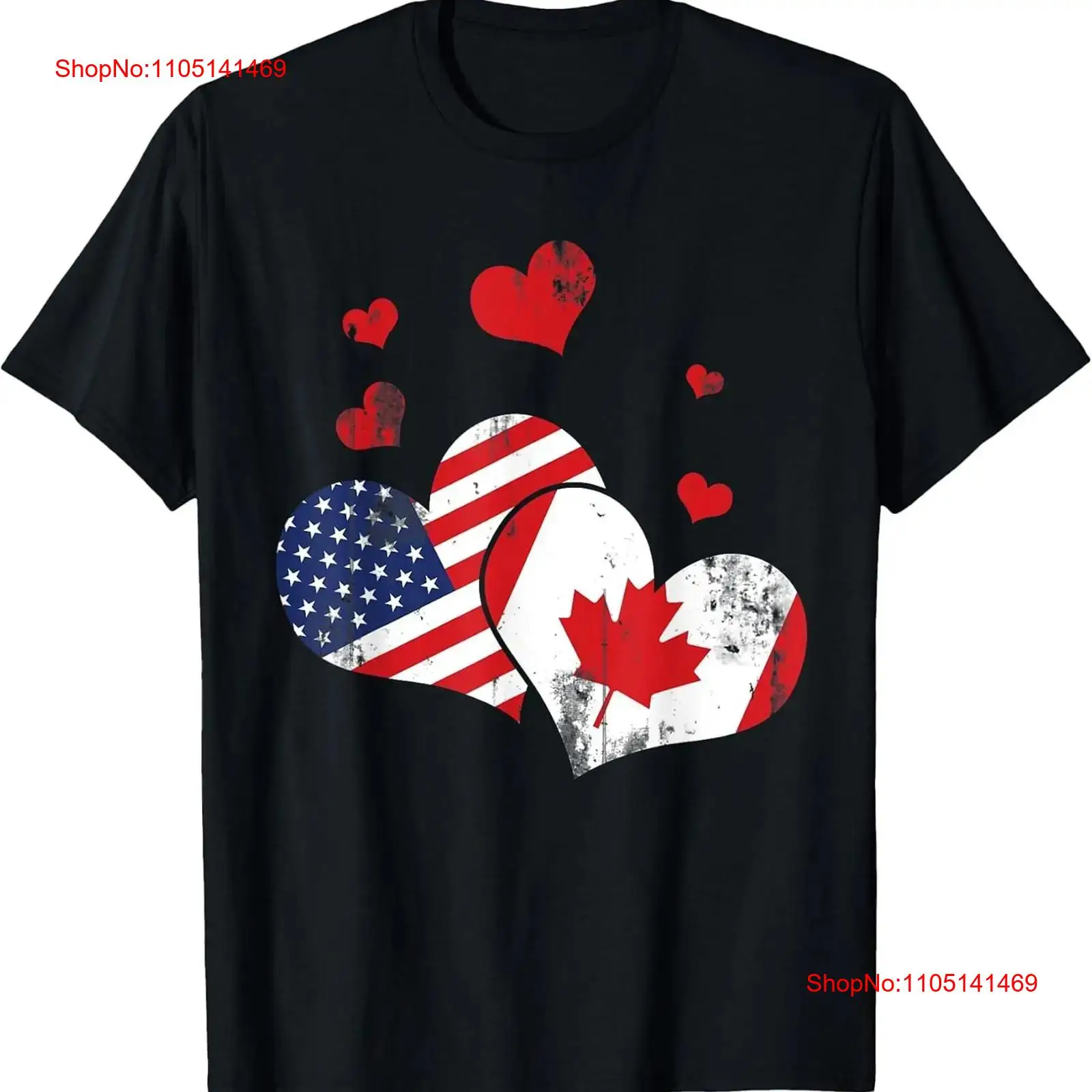 愛国的なカナダ人アメリカ国旗愛好家ハートカナダ T シャツ  - Vintage Fashion Canada のレビューと価格