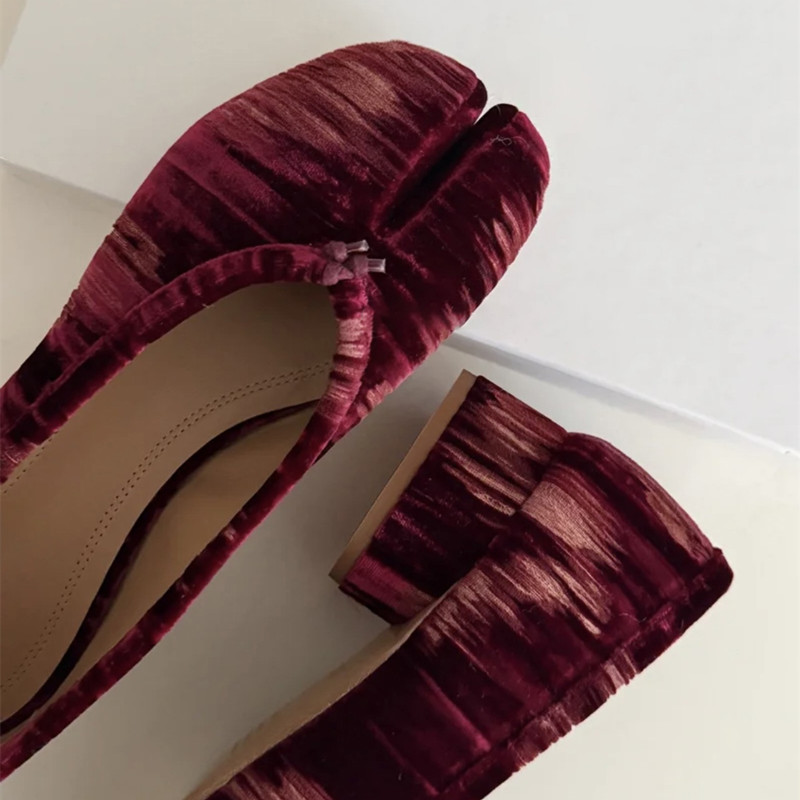 ファッションプリーツデザイナーフランネルスプリットトゥ女性用 - Vintage Fashion And Design のレビューと価格