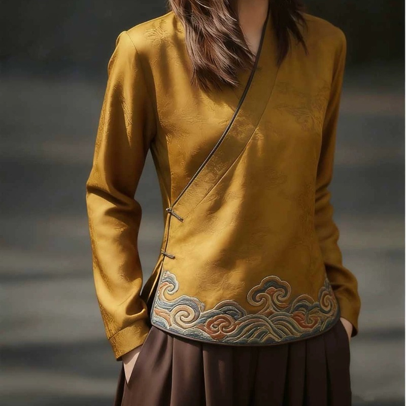 中国風の女性のブラウスプリントヴィンテージシャツファッション - Vintage Fashion In Chinese のレビューと価格