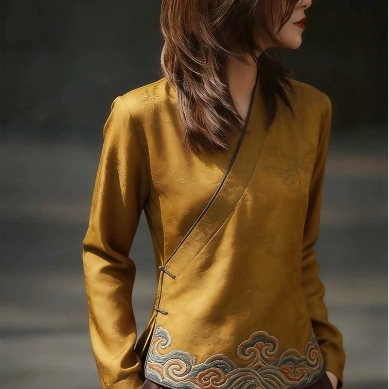 中国風の女性のブラウスプリントヴィンテージシャツファッション - Vintage Fashion In Chinese のレビューと価格