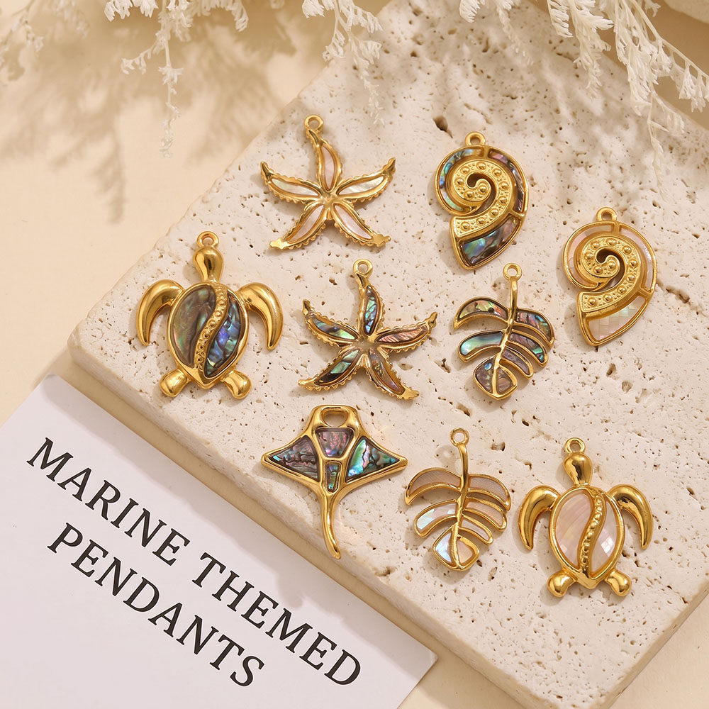 2 個エナメル海洋動物チャームカメ魚ヒトデレイペンダント D - Vintage Fashion Finds のレビューと価格