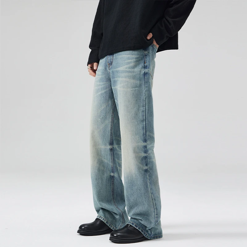 メンズ秋ヴィンテージジーンズファッションストレートだぶだぶの - Vintage Fashion Korea のレビューと価格