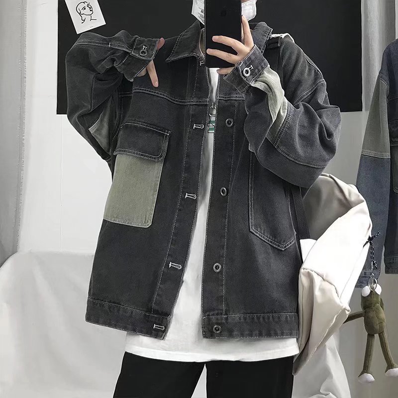 2026 メンズカジュアルオーバーサイズデニムジャケット韓国 - Patchwork Jean Jacket のレビューと価格
