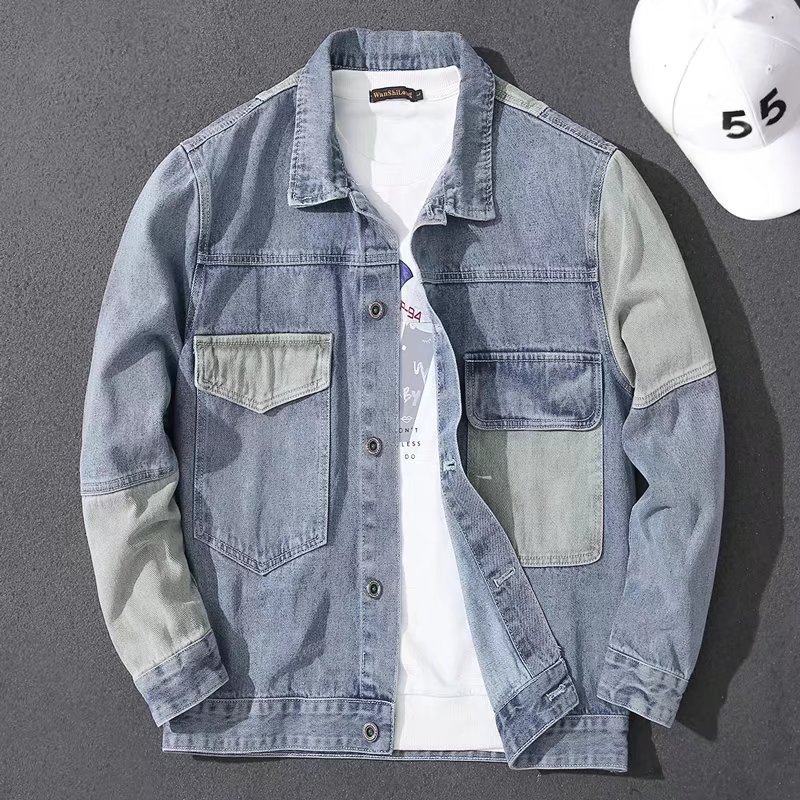 2026 メンズカジュアルオーバーサイズデニムジャケット韓国 - Patchwork Jean Jacket のレビューと価格