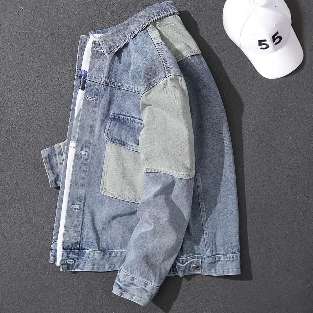 2026 メンズカジュアルオーバーサイズデニムジャケット韓国 - Patchwork Jean Jacket のレビューと価格