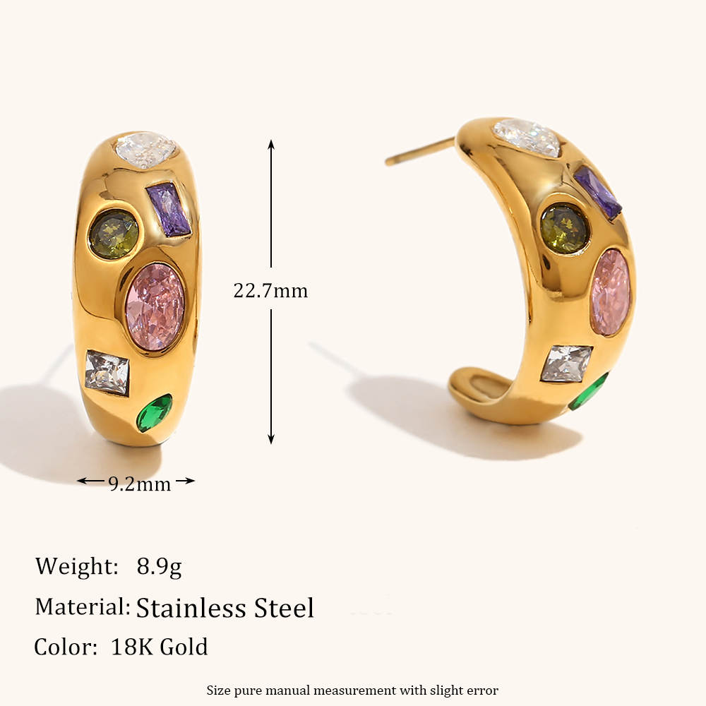 La. 女性のための月の形をしたステンレス鋼のイヤリング,幾 - Vintage Fashion La のレビューと価格