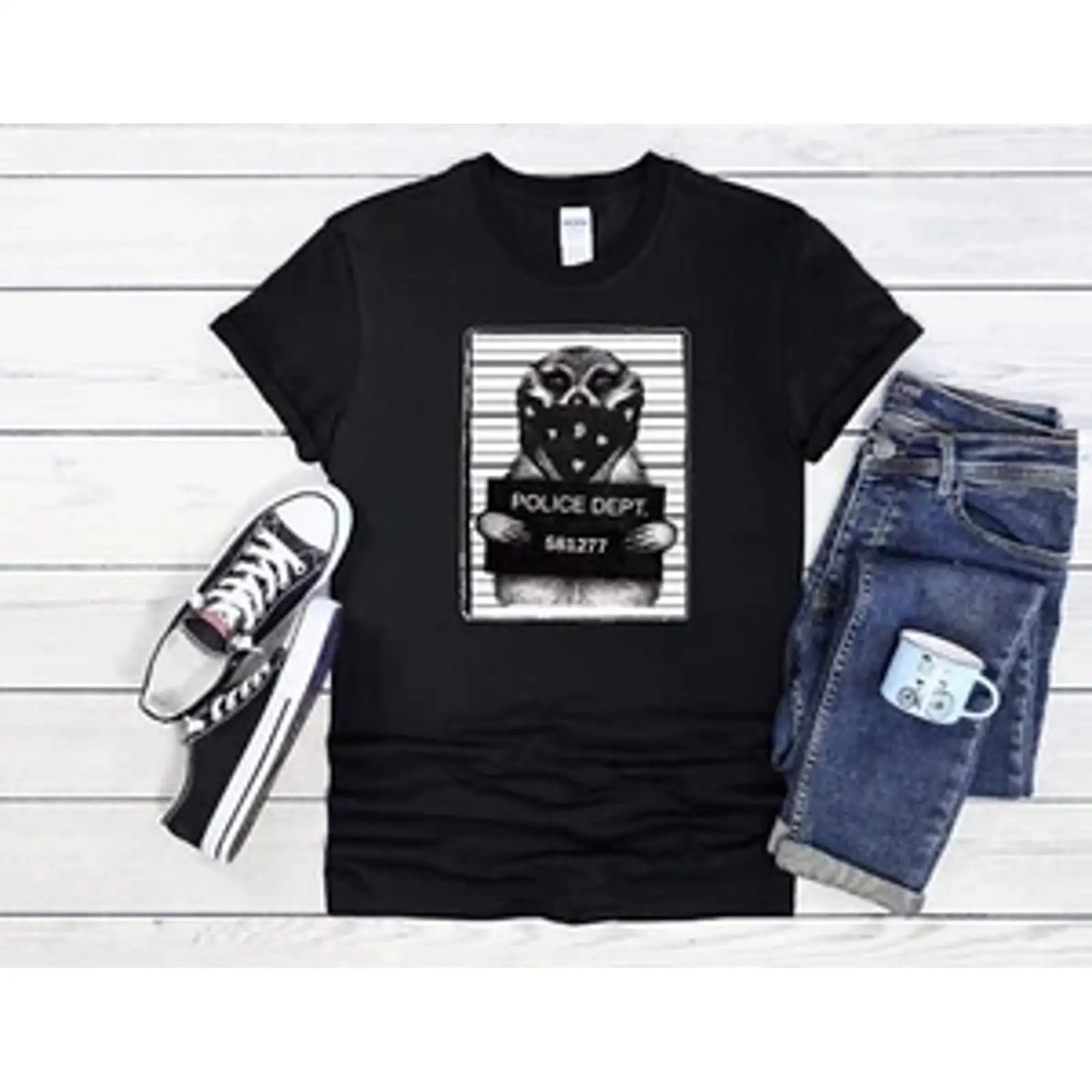 Erdmännchen Tシャツ ポリセイ マグショット フ - Vintage Fashion Herren のレビューと価格