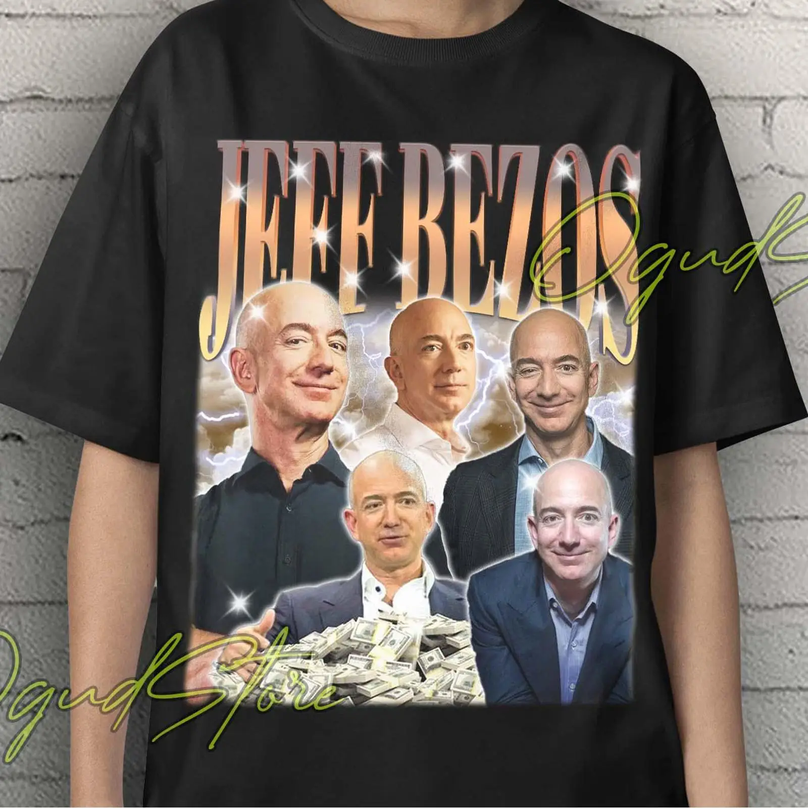 ジェフ・ベゾス コラージュ レトロ ヴィンテージ Tシャツ  - Vintage Fashion Collage のレビューと価格
