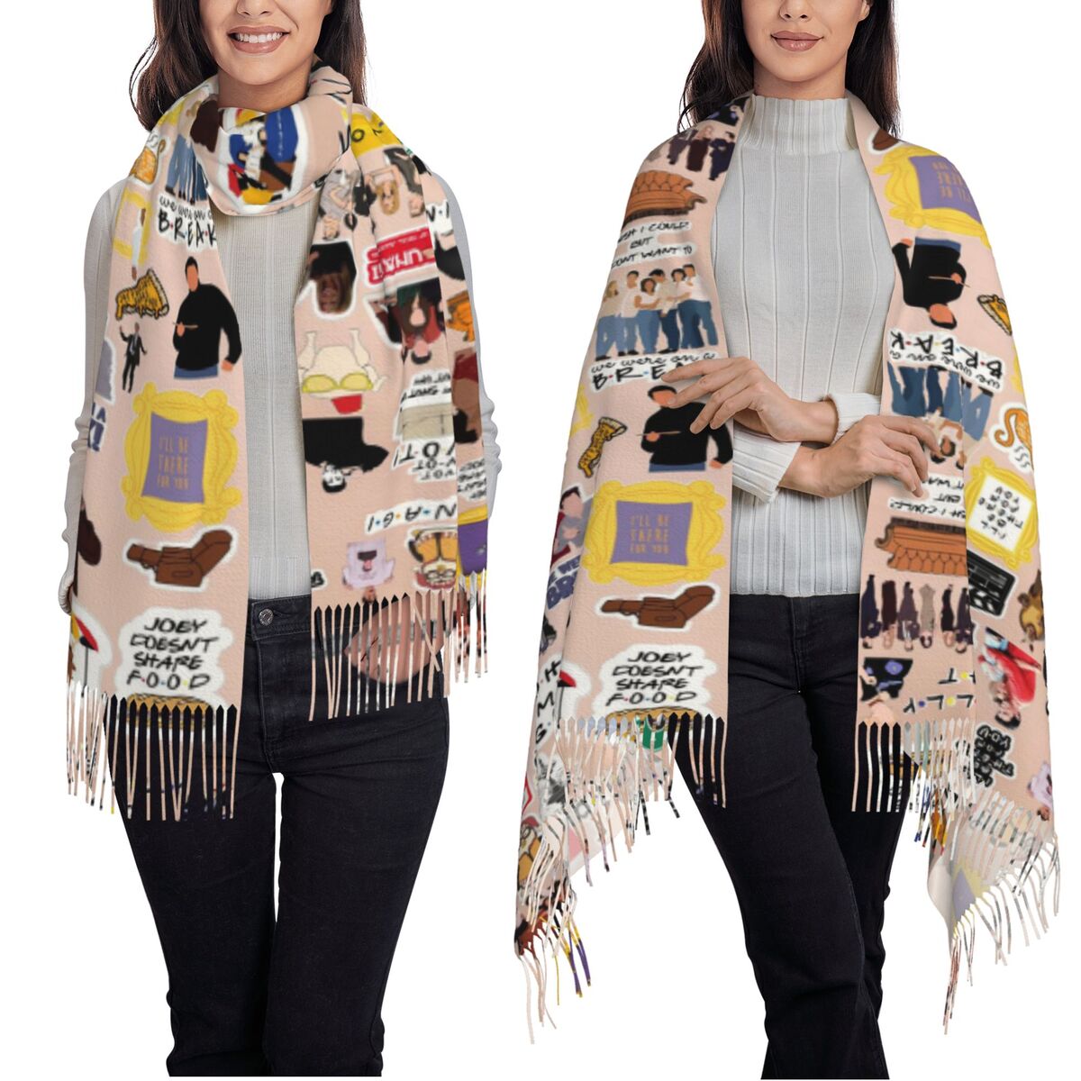 ヴィンテージフレンズテレビ番組シンボルコラージュスカーフタッ - Vintage Fashion Collage のレビューと価格