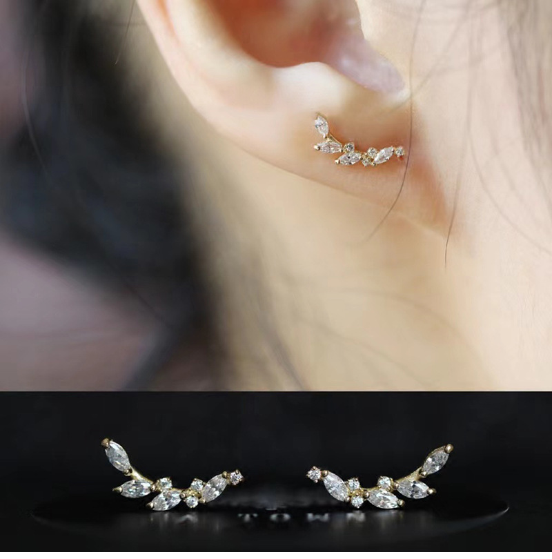 韓国-女性のための絶妙な曲線の光沢のある小麦のイヤリング,ロ - Vintage Fashion Korea のレビューと価格
