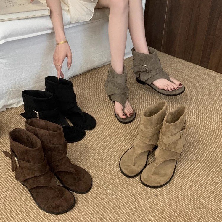 女性ピープトウブーツ夏の新しいフリップフロップ高級ヴィンテー - Vintage Fashion In 2026 のレビューと価格