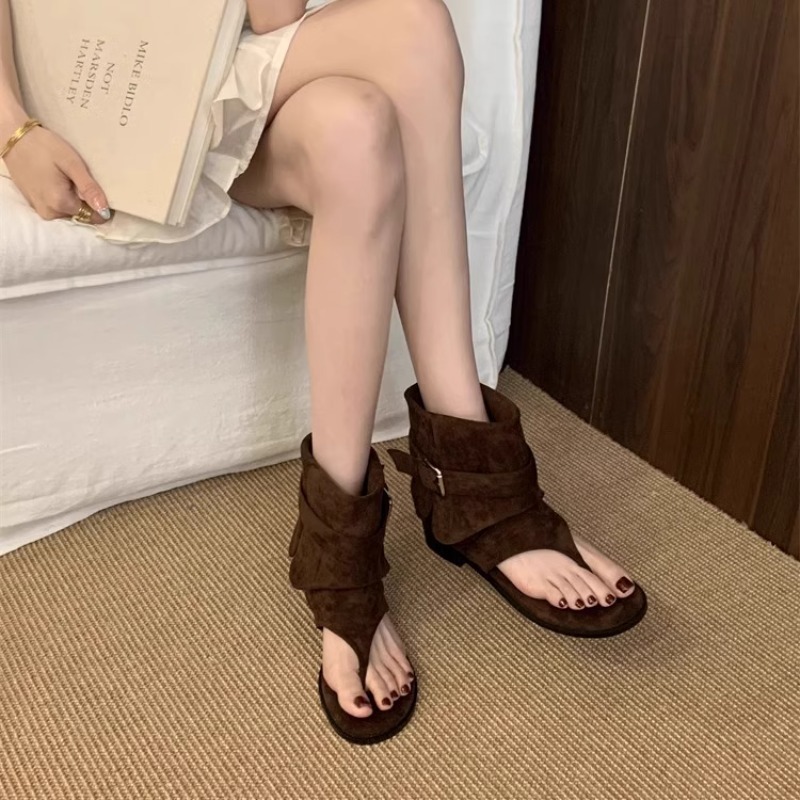 女性ピープトウブーツ夏の新しいフリップフロップ高級ヴィンテー - Vintage Fashion In 2026 のレビューと価格