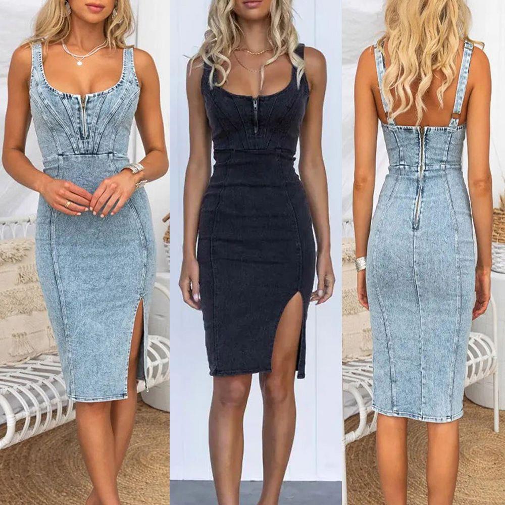 2023 ヴィンテージ U ネックストラップレス半袖デニムド - Denim Skirt Midi Vintage のレビューと価格