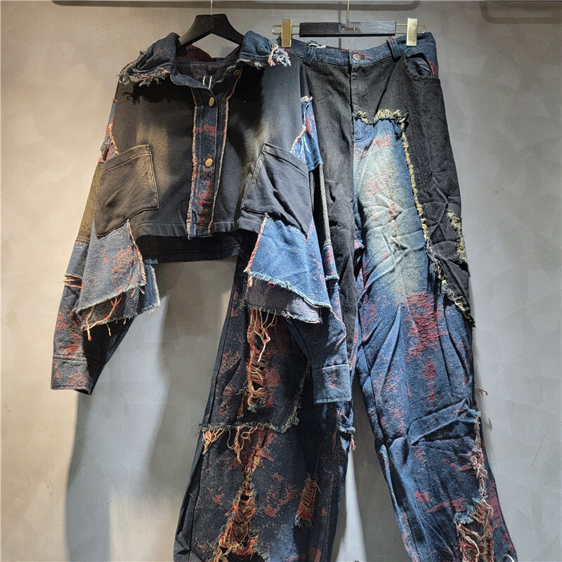 WTHT 新ファッション女性のパッチワークウォッシュラペル長 - Patchwork Jean Jacket のレビューと価格