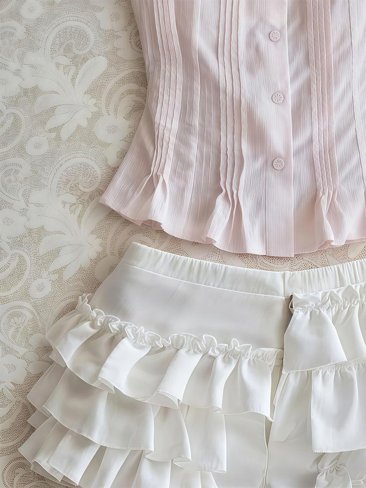 甘い 2 点セット女性服ポロトップ + ショートパンツ原宿韓 - Vintage Fashion Korea のレビューと価格