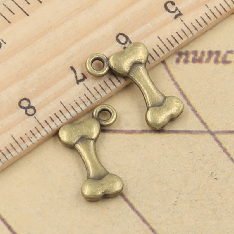 40個のチャーム,犬の骨,16x10mm,アンティークブロン - Vintage Fashion Finds のレビューと価格